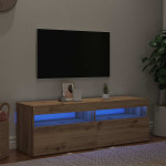 vidaXL TV omarica z LED artisan hrast 120x35x40 cm inženirski les