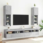 vidaXL TV omarica z LED lučkami 2 kosa betonsko siva 30,5x30x102 cm