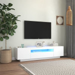 vidaXL TV omarica z LED lučkami bela 160x35x40 cm