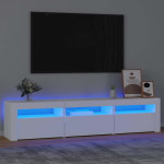 vidaXL TV omarica z LED lučkami bela 180x35x40 cm