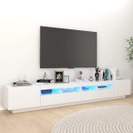 vidaXL TV omarica z LED lučkami bela 260x35x40 cm