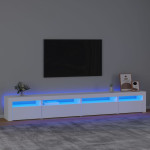 vidaXL TV omarica z LED lučkami bela 270x35x40 cm