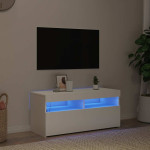 vidaXL TV omarica z LED lučkami bela 90x35x40 cm