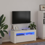 vidaXL TV omarica z LED lučkami bela 90x35x40 cm
