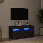 vidaXL TV omarica z LED lučkami črna 90x35x40 cm