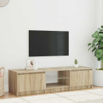 vidaXL TV omarica z LED lučkami dimljeni hrast 140x40x36 cm