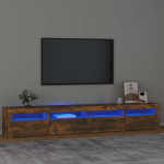 vidaXL TV omarica z LED lučkami dimljeni hrast 240x35x40 cm