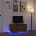 vidaXL TV omarica z LED lučkami rjavi hrast 100x41x50 cm