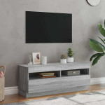 vidaXL TV omarica z LED lučkami siva sonoma 100x35x40 cm