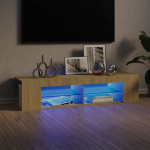 vidaXL TV omarica z LED lučkami sonoma hrast 135x39x30 cm