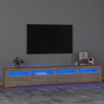 vidaXL TV omarica z LED lučkami sonoma hrast 240x35x40 cm