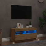 vidaXL TV omarica z LED lučkami sonoma hrast 80x35x40 cm