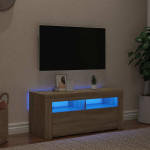 vidaXL TV omarica z LED lučkami sonoma hrast 90x35x40 cm