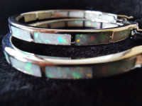 Veliki srebrni 925 uhani in opal