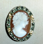 Uhan Cameo vintage, srebro-zlato
