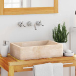vidaXL Umivalnik 45x30x12 cm marmor visok sijaj krem