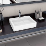 vidaXL Umivalnik 60x38x11 cm liti mineral/ liti marmor bel