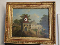 Slika z uro/ glasbena skrinja. 1830.