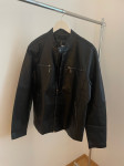 Črna moška usnjena jakna vel. L