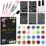 Glitter tattoo komplet za izdelavo bleščečih tatujev 120 šablon