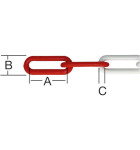 Plastična veriga 6mm, rdeče bela  9 metrov