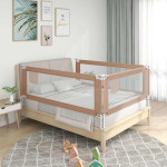 vidaXL Posteljno varovalo za malčke taupe 120x25 cm blago