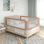 vidaXL Posteljno varovalo za malčke taupe 140x25 cm blago