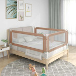 vidaXL Posteljno varovalo za malčke taupe 160x25 cm blago