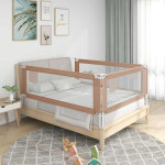 vidaXL Posteljno varovalo za malčke taupe 180x25 cm blago