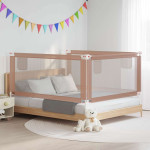 vidaXL Posteljno varovalo za malčke taupe 180x25 cm blago