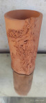 Glinena vaza, vaza iz gline, ročno delo, 25 cm višina cca