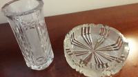 Kristalni komplet vaza in pepelnik (k9)
