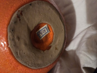 Oranžna keramična vaza "bowlling" iz 60' let