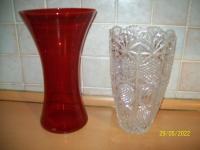 Vaza kristalna + podarim še eno stekleno vazo