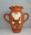 Vaza z dvema ročajema 22 cm, lončarski izdelek