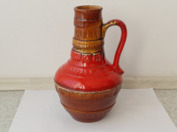 GLINENA VAZA,VRČ,KERAMIČNA VAZA,RDEČO-RJAVE BARVE,KERAMIKA,GLINA
