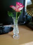 Kristalna vazica za en cvet na peclju - 16 cm