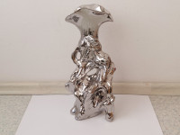 STARA,REDKA UMETNIŠKA VAZA,SREBRNE BARVE,UMETNOST