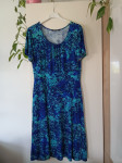 BONMARCHE MODRO ZELENA VISKOZNA OBLEKA 42