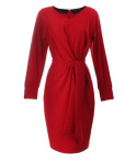 Ozka/sproščeno oprijeta obleka Luna fashion, rdeča, št. 40