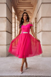 Popolnoma nova elegantna obleka v pinki barvi, velikost 36 (S)