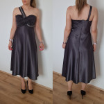 Temno siva elegantna/večerna obleka - velikost L