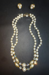 Vintage komplet ogrlice in uhanov, biseri