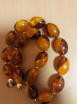 Vintage prečudovita ogrlica iz jantarja- pressed amber- choker