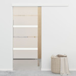 vidaXL Drsna vrata z mehkimi blokadami ESG steklo in aluminij 76x205cm
