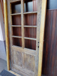 vrata hrastova starinska, delno restavrirana z novim štokom