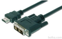Priključni video kabel Assmann, HDMI/DVI-D, 2m