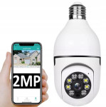 WIFI IP Brezžična 2MPX LED nadzorna kamera vrtljiva E27 navoj HotSpot