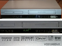 Predvajalnik DVD/HiFi VHS videorekorder GPX VCD1240DivX, brez daljinca