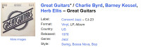 Great Guitars* / Charlie Byrd, Barney Kessel, Herb Ellis – Great Guita